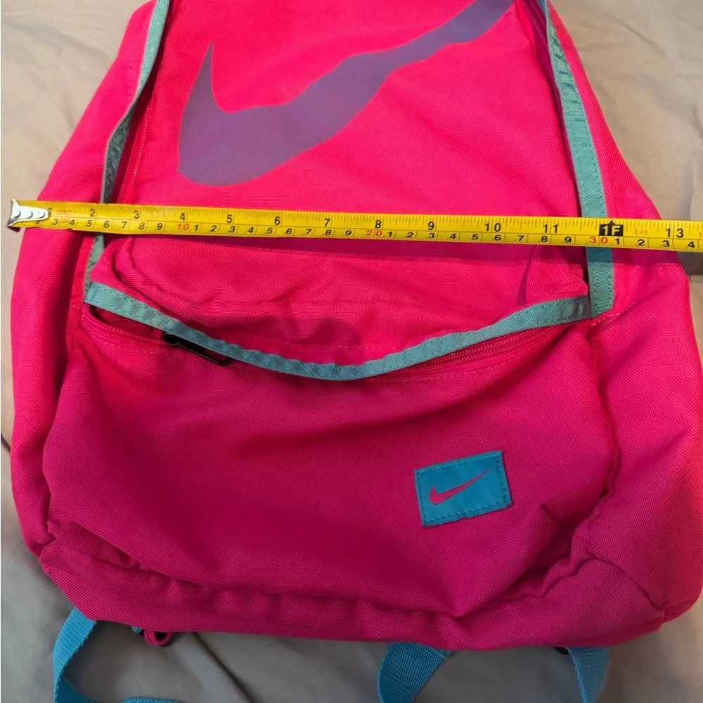 Nike Hot Pink Backpack with Teal Trim and Purple Swoosh